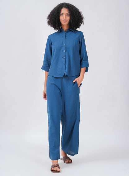 LINEN LUSH CO-ORD SET | BLUE